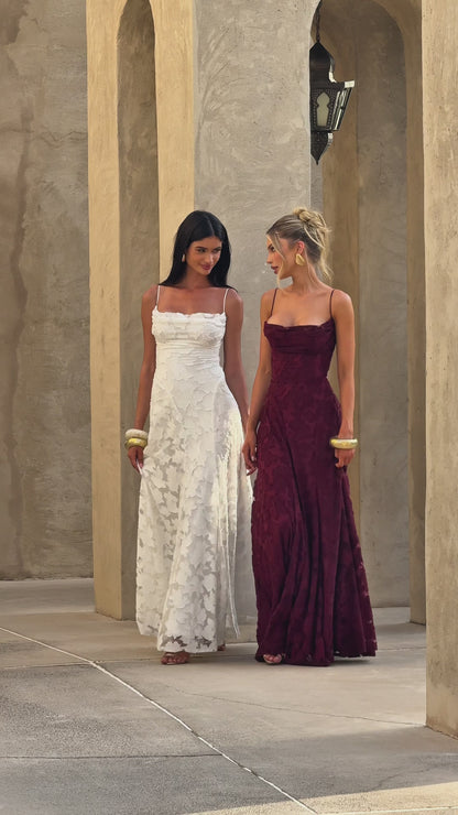 Floral Lace Back Maxi Dress