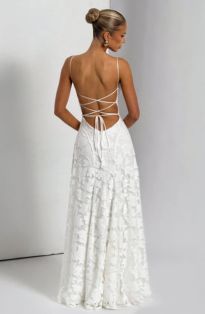 Floral Lace Back Maxi Dress